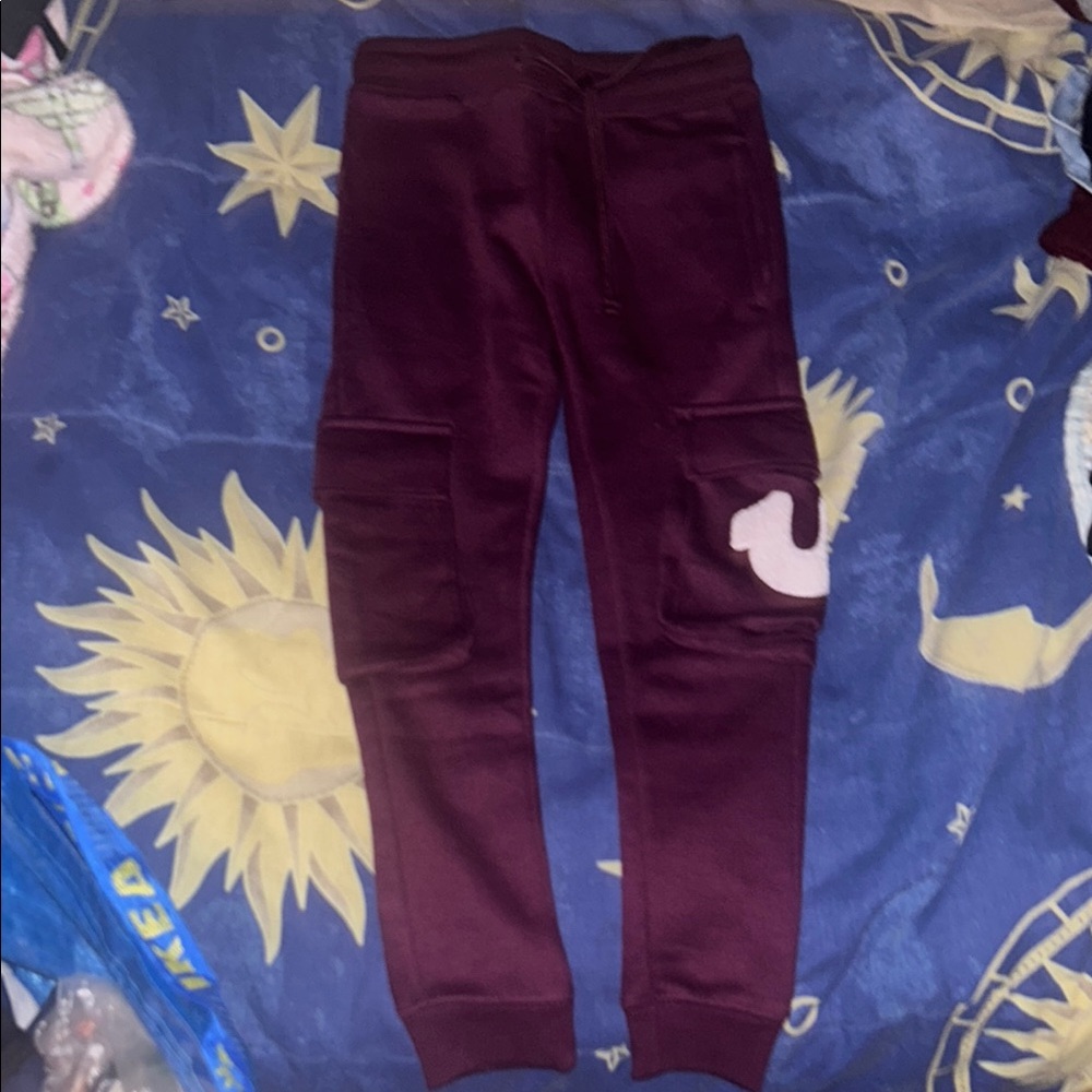 True Religion Kids Burgundy Joggers
